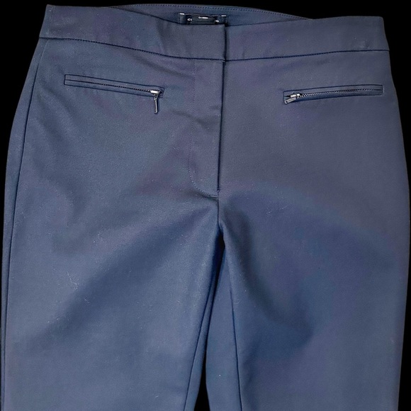 Club Monaco ‘Aveena’ Polished Zip-Pocket Side-Slit Pant in “Aviator Navy” Size 2 - Picture 5 of 16